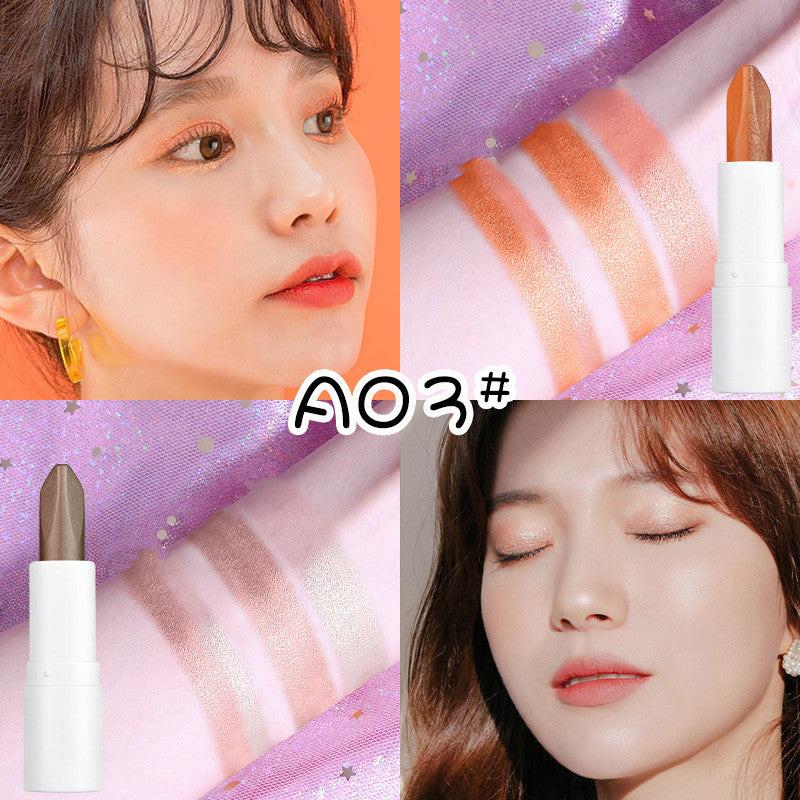 Gradient Velvet Highlight Double Tube Six Color Eye Shadow Stick.