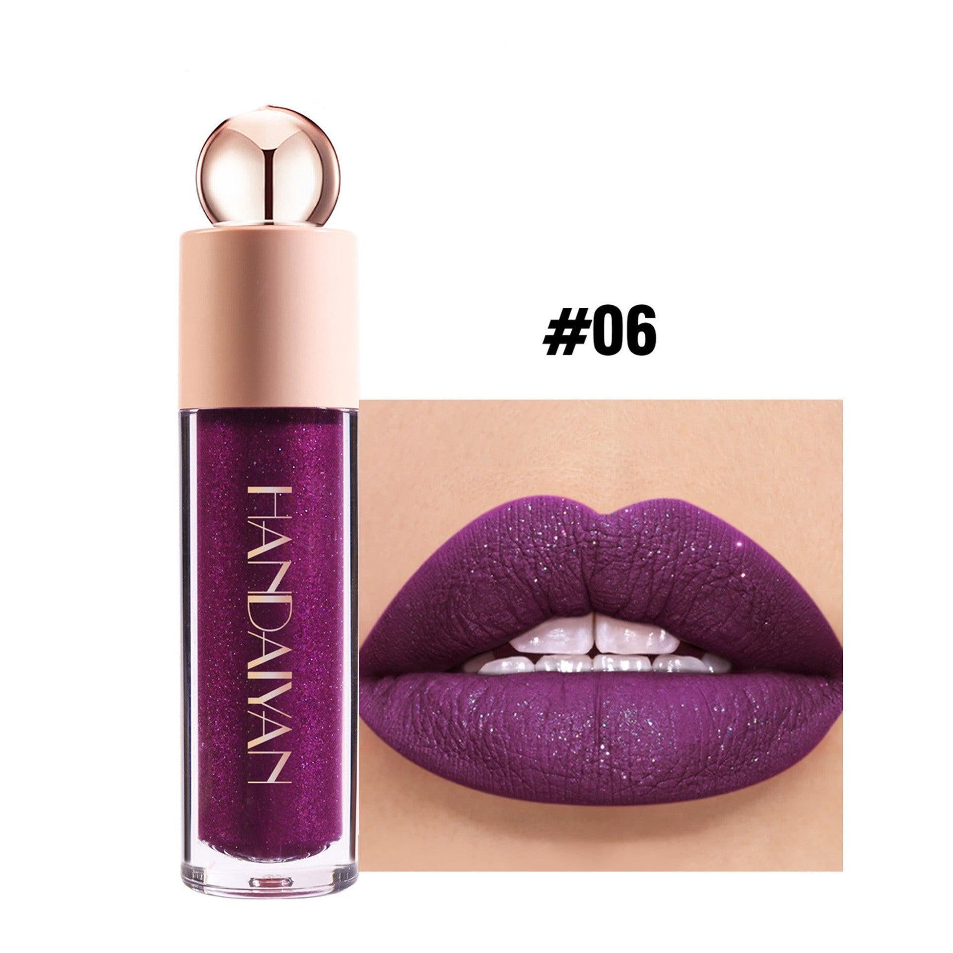 Flash Lip Gloss Moisturizing Thin And Glittering Matte Lip Gloss Velvet Lipstick.