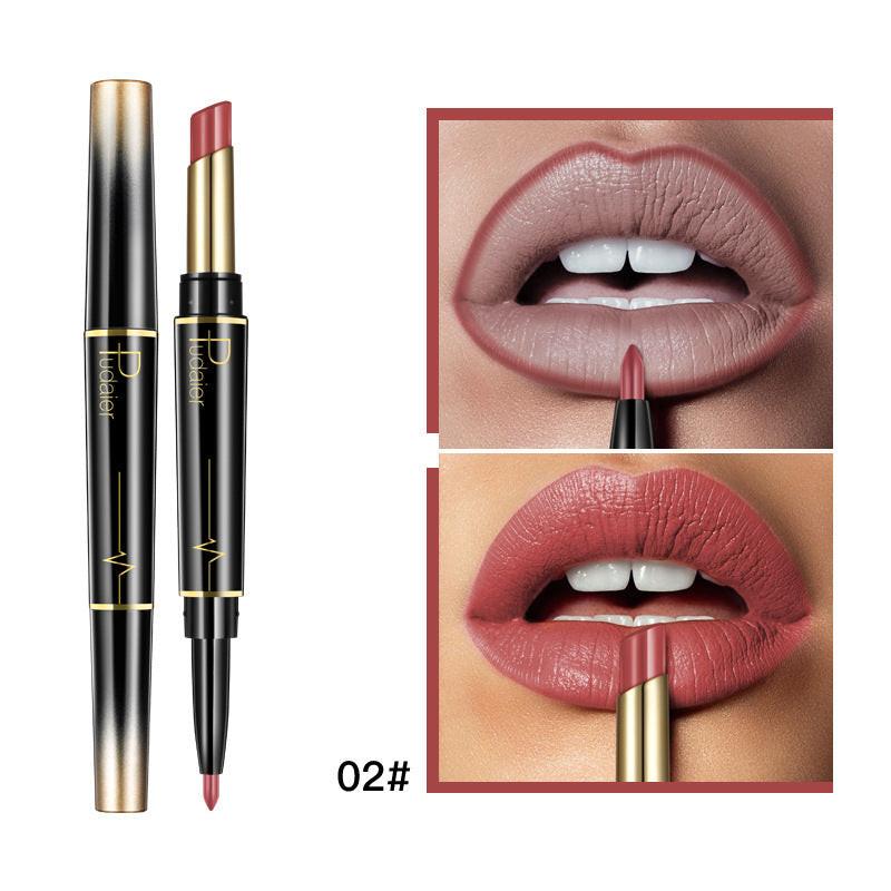 Matte Double-headed Lipstick Lip Liner Lip Lacquer.