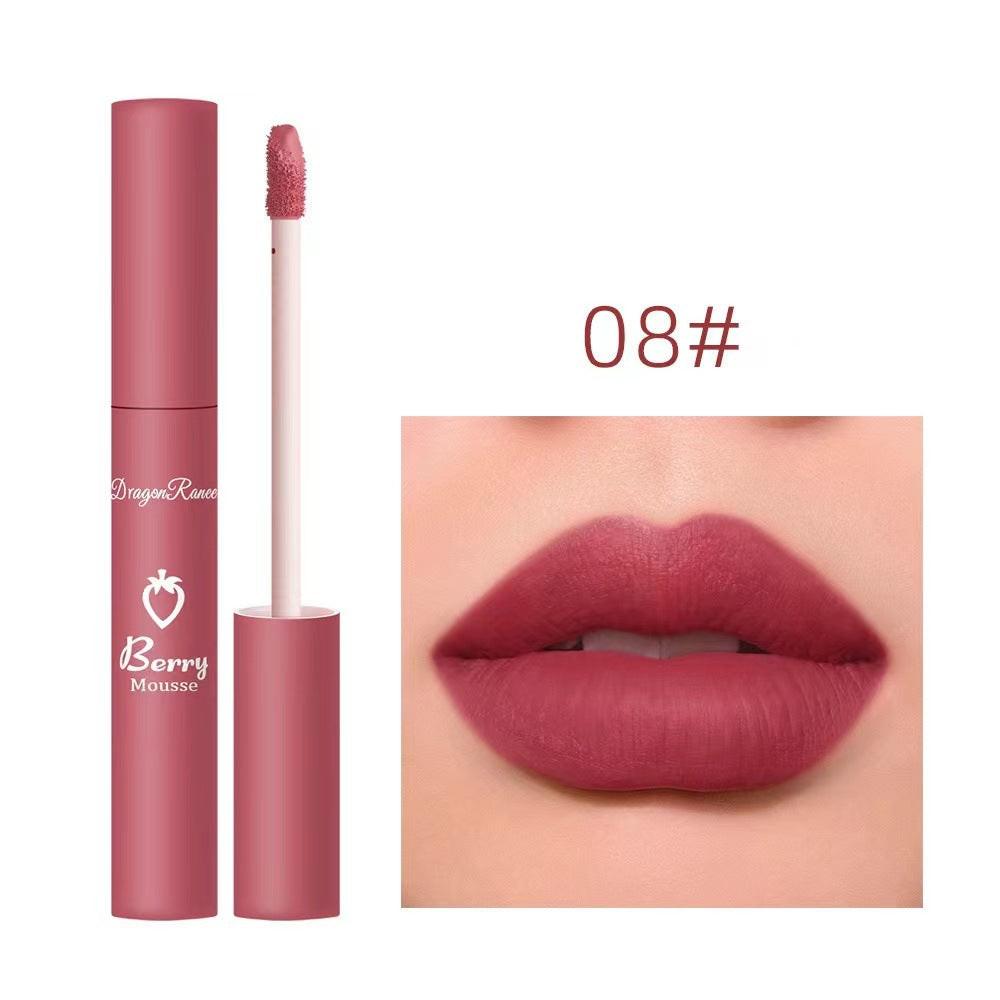 3 Strawberry Set Box Velvet Mist Matte Lip Glaze Lipstick.