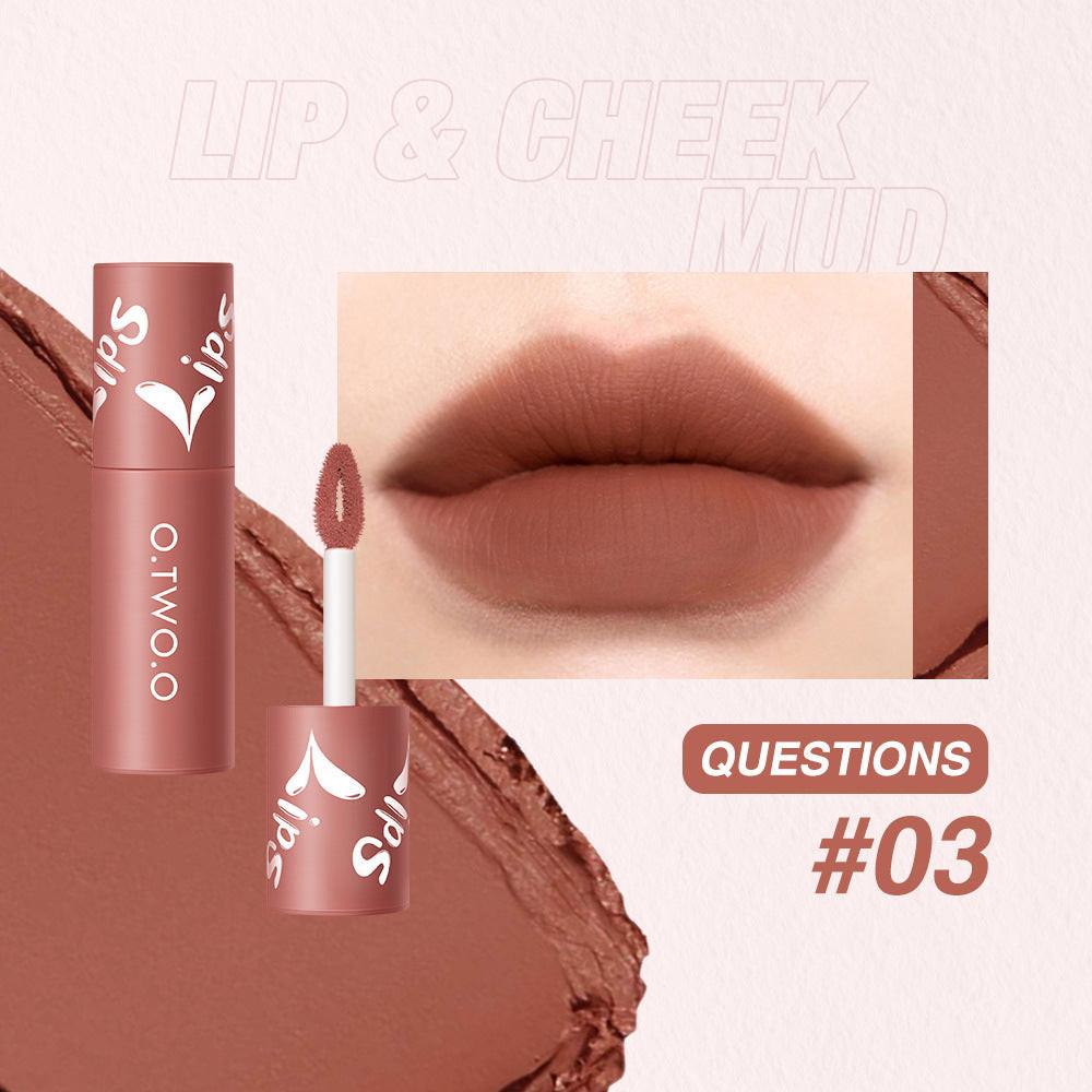 Matte Fog Face Lip And Cheek Dual-use Powder Blusher Lipstick Air Lip Glaze.