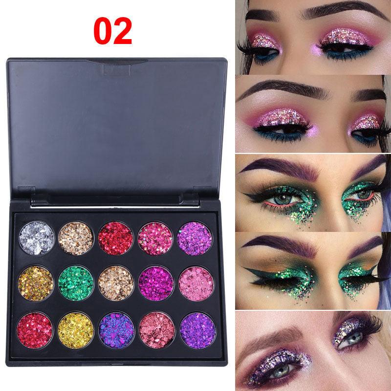 Creative 15 Colors Diamond Sequin Eyeshadow Palette.