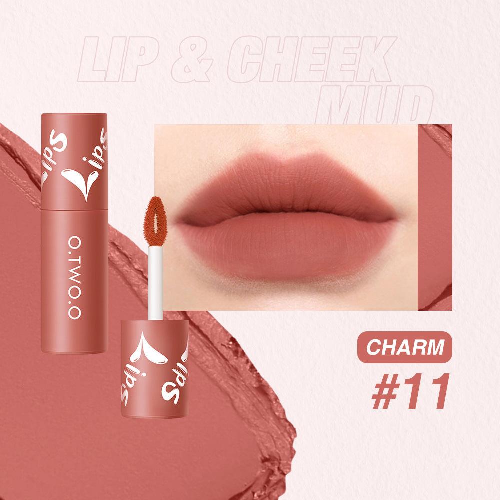 Matte Fog Face Lip And Cheek Dual-use Powder Blusher Lipstick Air Lip Glaze.