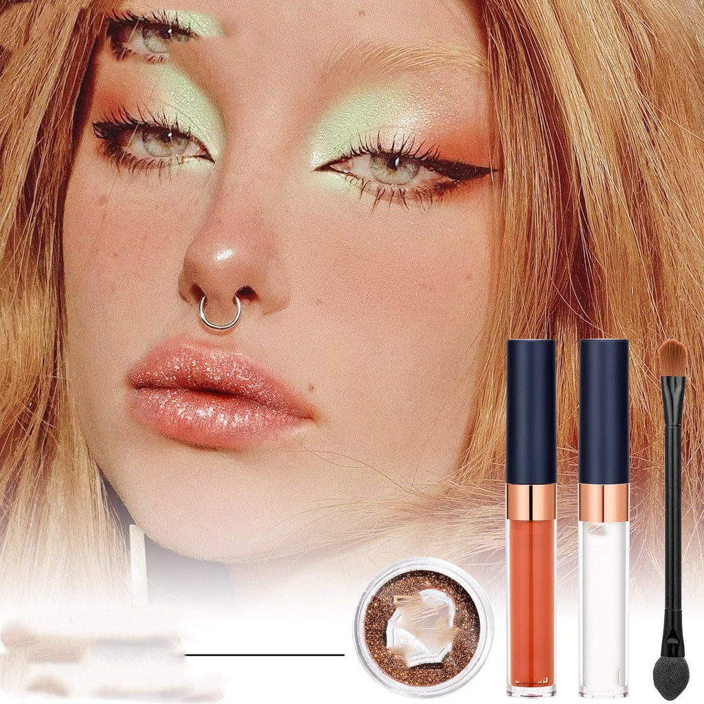 Glitter Lip Gloss Suit Cold Color Pallete.