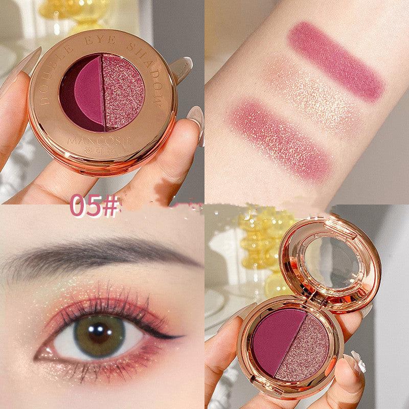 Light Reflecting Milky Way Two-color Eye Shadow Pumpkin Earth Color Matte Orange Bottom Gold Glitter Eye Shadow Plate.