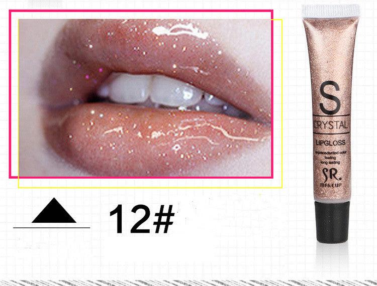 SR Hose Water-sensing Lip Gloss With Pearlescent Gold Moisturizing Temptation Lip Gloss.