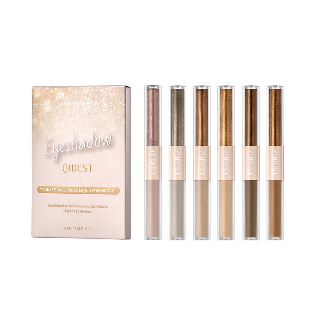 Double-headed Liquid Eye Shadow Shimmer Matte Thin And Glittering