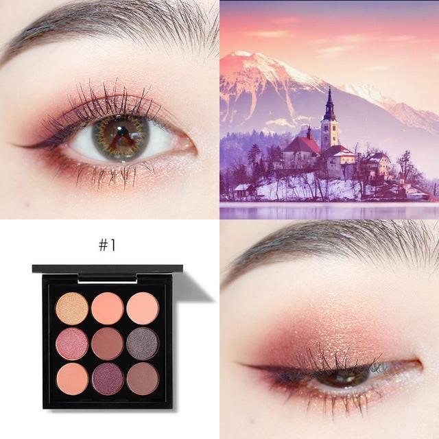 Nine-color Eyeshadow Palette Ins Pumpkin Red Brown Dirty Orange Powder.