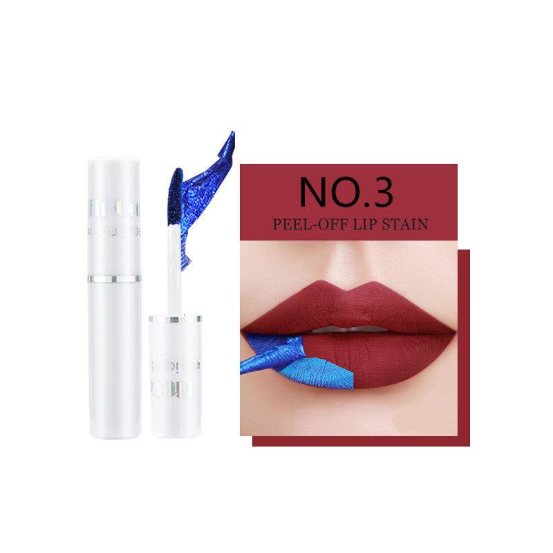 Lip Lacquer Matte Finish Bottom Color Dyed Lip Tear And Pull Lipstick.