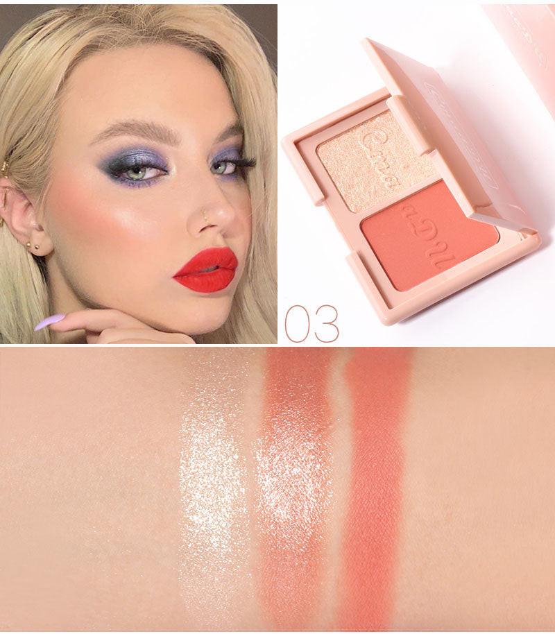 Two-tone Blush Highlighter And Contouring Palette.
