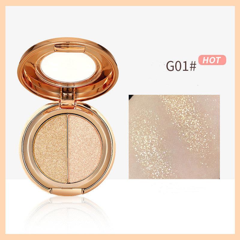 Light Reflecting Milky Way Two-color Eye Shadow Pumpkin Earth Color Matte Orange Bottom Gold Glitter Eye Shadow Plate.