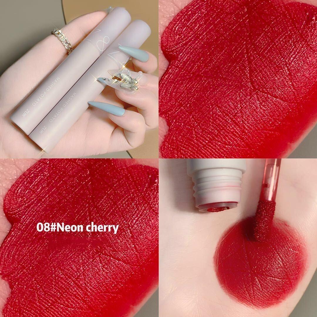 Lip Mud Lip Lacquer Student Plain Matte Finish Velvet No Stain On Cup No Fading White Good-looking Lipstick.