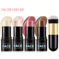 4pcs Cream Blush Contour Highlighter Stick for Cheeks Eyes Lips Lightweight Dewy Finish Blush Stick Waterproof Long Lasting Contour Stick Trio Wand Face Makeup Set for Girls And Women Valentine'S Day Gift.
