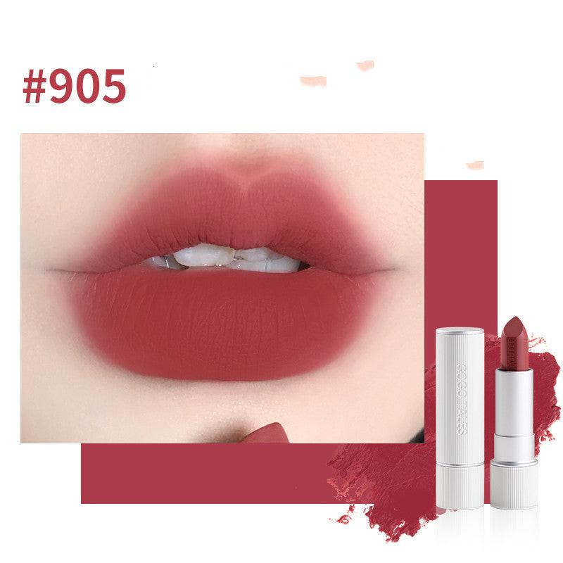 Striped Autumn And Winter Retro Lipstick Soft Mist Velvet Caramel Chestnut.